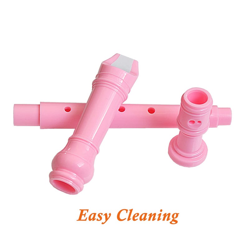 Farcaya 2-Piece Soprano Recorder Instrument for Beginners German Style C Key 8 Hole Descant with Clean Rods 2 Storage Cases (Pink+Light Blue) - Image 2