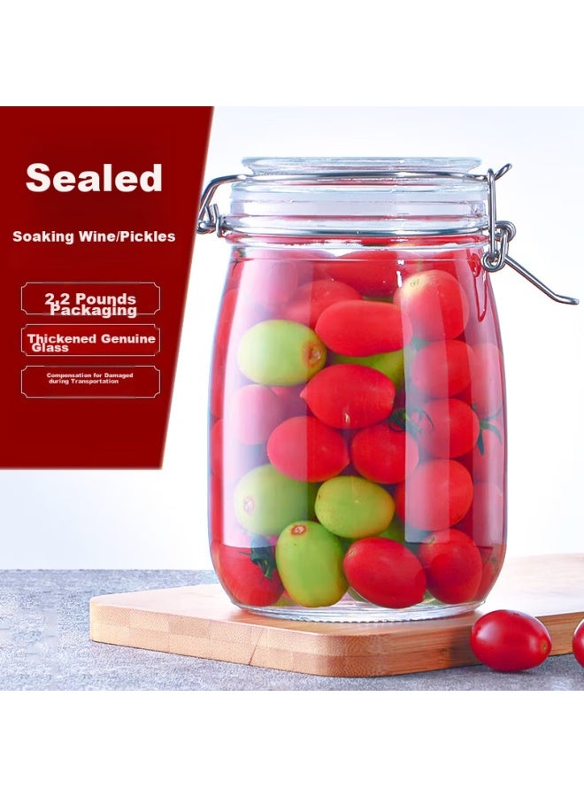 Scybe Glass Storage Jar, Airtight Container For Infusing Liquor, Pickling, And Food Storage, Food-grade Glass Jar, Pandora 1100ml - Image 1