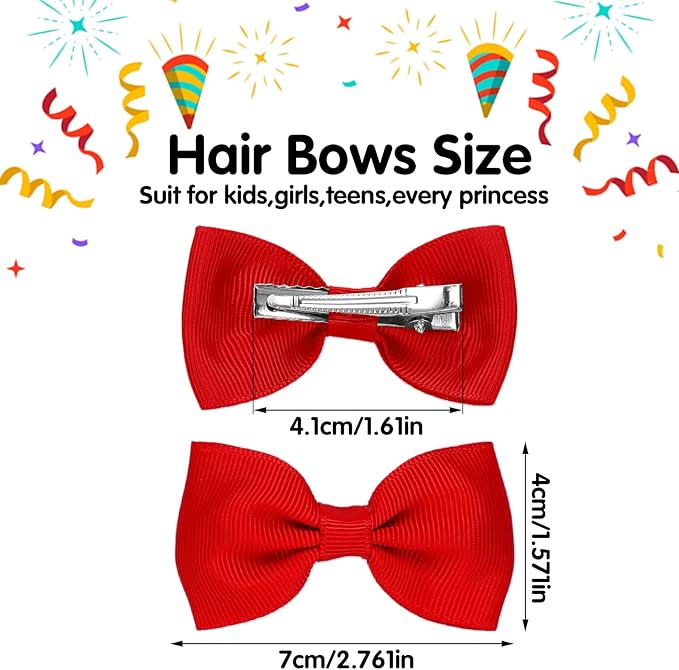 Sibba Bows Hair Fastener Clips Barrettes 10 PCS Little Small Grosgrain Ribbon Nonslip Hairpin Headpiece Headwear Girl French Bowknot Hairstyle Braids Ponytails Easter PartyBlackwhite - Image 2