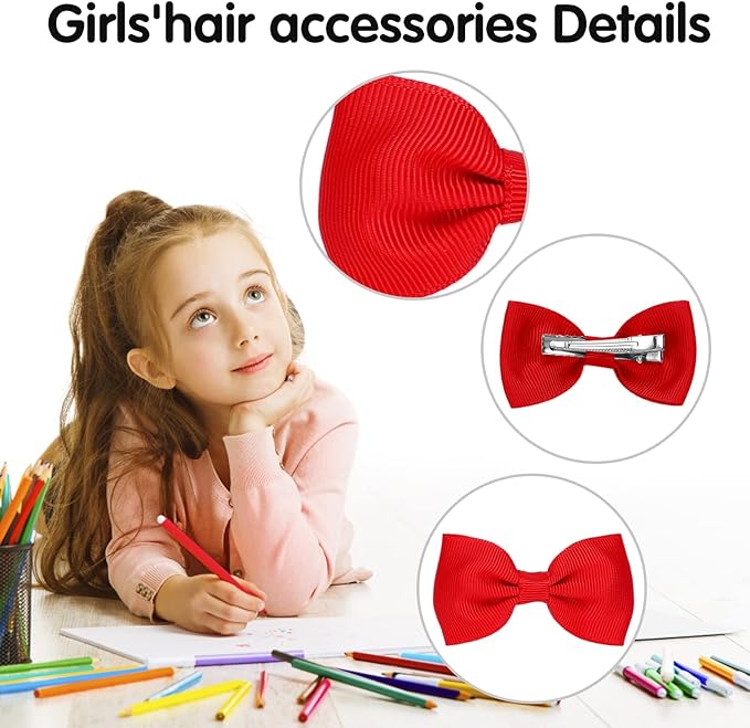Sibba Bows Hair Fastener Clips Barrettes 10 PCS Little Small Grosgrain Ribbon Nonslip Hairpin Headpiece Headwear Girl French Bowknot Hairstyle Braids Ponytails Easter PartyBlackwhite - Image 4