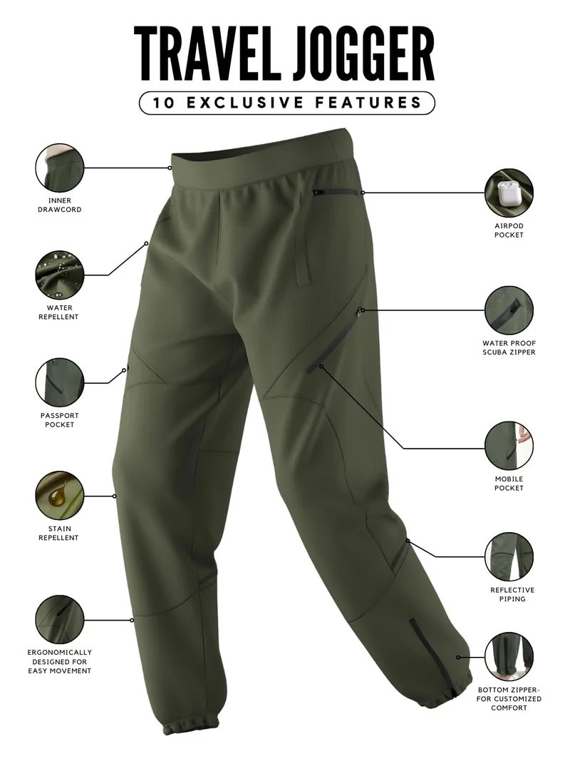 NOBERO Men's Cotton Blend Joggers for Outdoor Activity