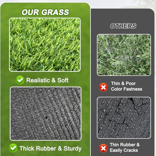 InwodiTeki Artificial Grass Mat, Dog Grass Pee Pads, Fake Grass Pad for Pets Potty Training, Soft Grass Rug, Grass Doormat with Drainage Holes, Pet Turf for Indoor Outdoor Use, Washable(15.7''*31.5'') - Image 4