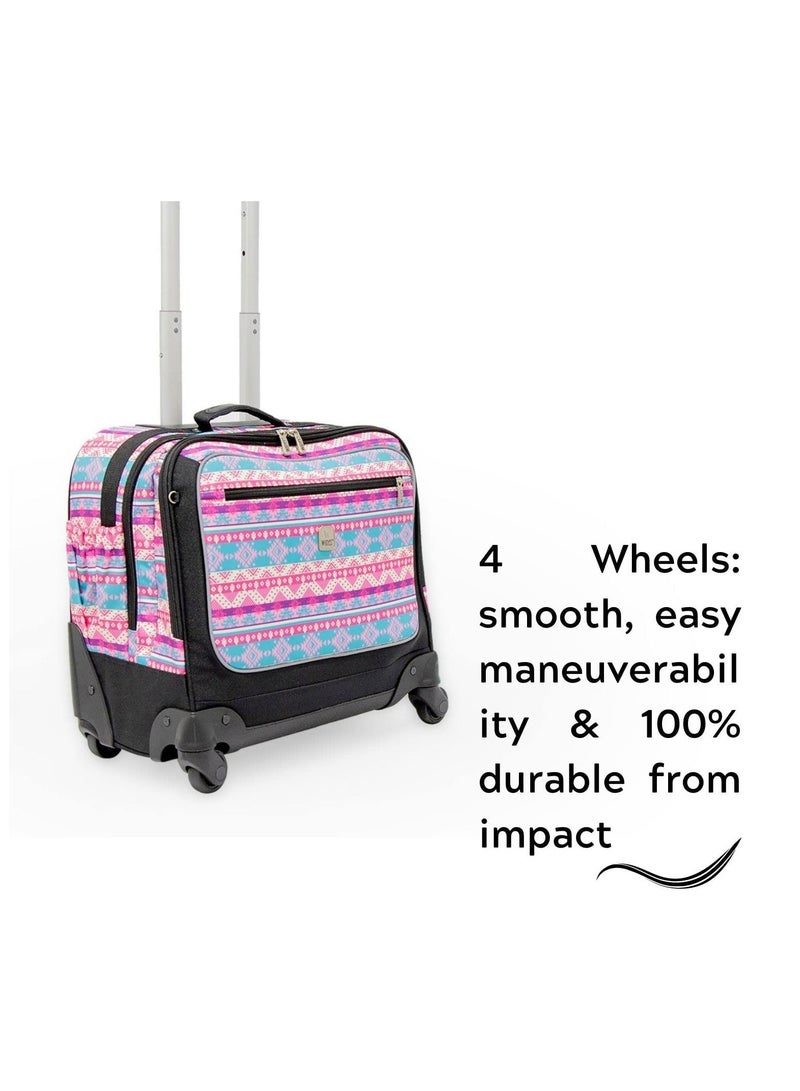 Wires 4 Wheeled Kids Trolley School Bag with Lunch Bag and Pencil Case for Girls - Image 4