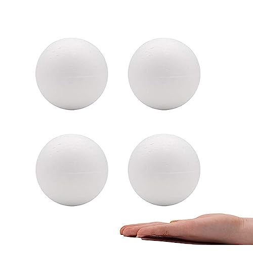 Crafare 4 Inch 4 Pack Foam Balls for Crafts White Polystyrene Smooth Craft Foam Balls for DIY Household School Projects Party Decoration - Image 1