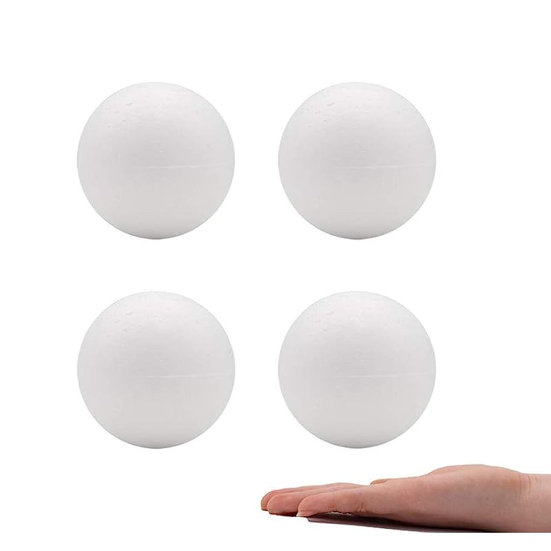 Crafare 4 Inch 4 Pack Foam Balls for Crafts White Polystyrene Smooth Craft Foam Balls for DIY Household School Projects Party Decoration - Image 2