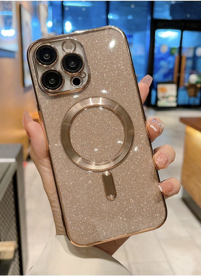 Generic - 15 Pro Max Magsafe Case Clear【Accurate Hole Position】【Lens Protection Upgrade】Anti-Fingerprint&Anti-Scratch, Magnetic Magsafe Cover for iPhone 15 Pro Max 6.7inch Clear Champagne Gold - Image 1
