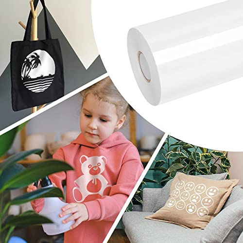 VinylRus Heat Transfer Vinyl-12” x 50ft White Iron on Vinyl Roll for Shirts, HTV Vinyl for Silhouette Cameo, Easy to Cut & Weed - Image 2