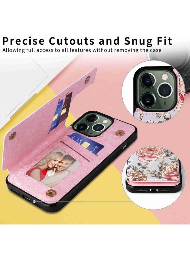 Zaboon Case For iPhone 11 Pro Max Printed Double Buckle RFID Anti-theft Phone Case - Image 4