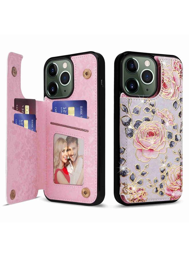 Zaboon Case For iPhone 11 Pro Max Printed Double Buckle RFID Anti-theft Phone Case - Image 1