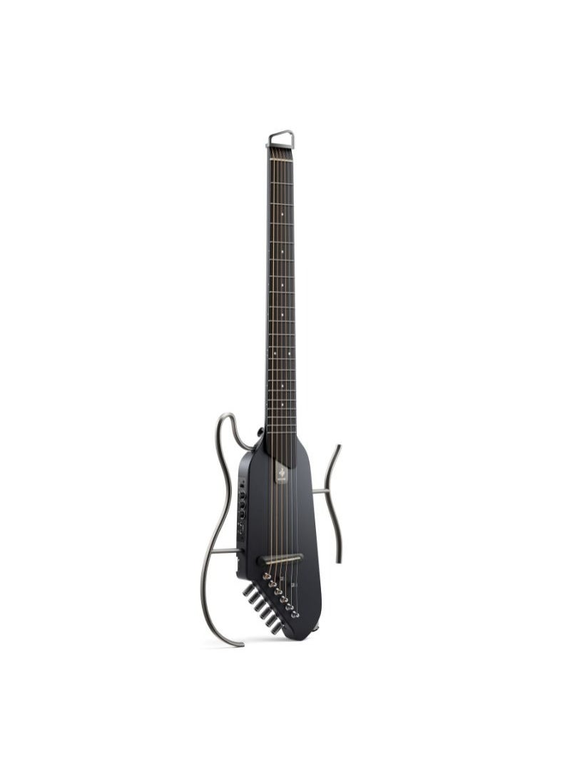 Donner - Donner HUSH-I Silent Acoustic-Electric Headless Guitar, Black - Image 1
