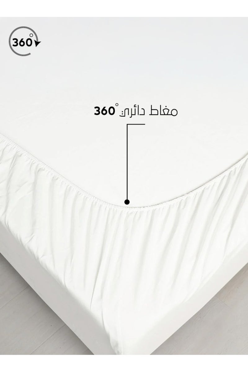 Melen Queen Size Summer Sheet Set - 3 Pieces - Fits a 200x160 Bed - Katalia - Off-White - Image 4