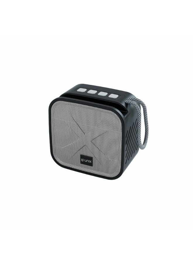 UNIX Blast Raw 7W Wireless Bluetooth Speaker | Fast Bluetooth Connectivity with TWS Paring Mode | 6hrs Playtime with Deep Bass | TF Card & USB Support | Inbuilt Phone Stand | Black - Image 1