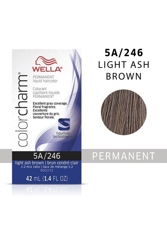WELLA Color Charm - Wella Colorcharm Permanent Liquid Hair Color For Gray Coverage 5A Light Ash Brown 1.4 Fl Oz - Image 1
