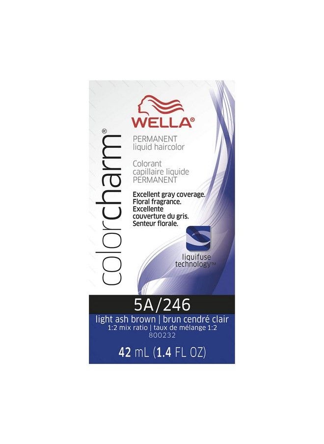 WELLA Color Charm - Wella Colorcharm Permanent Liquid Hair Color For Gray Coverage 5A Light Ash Brown 1.4 Fl Oz - Image 1
