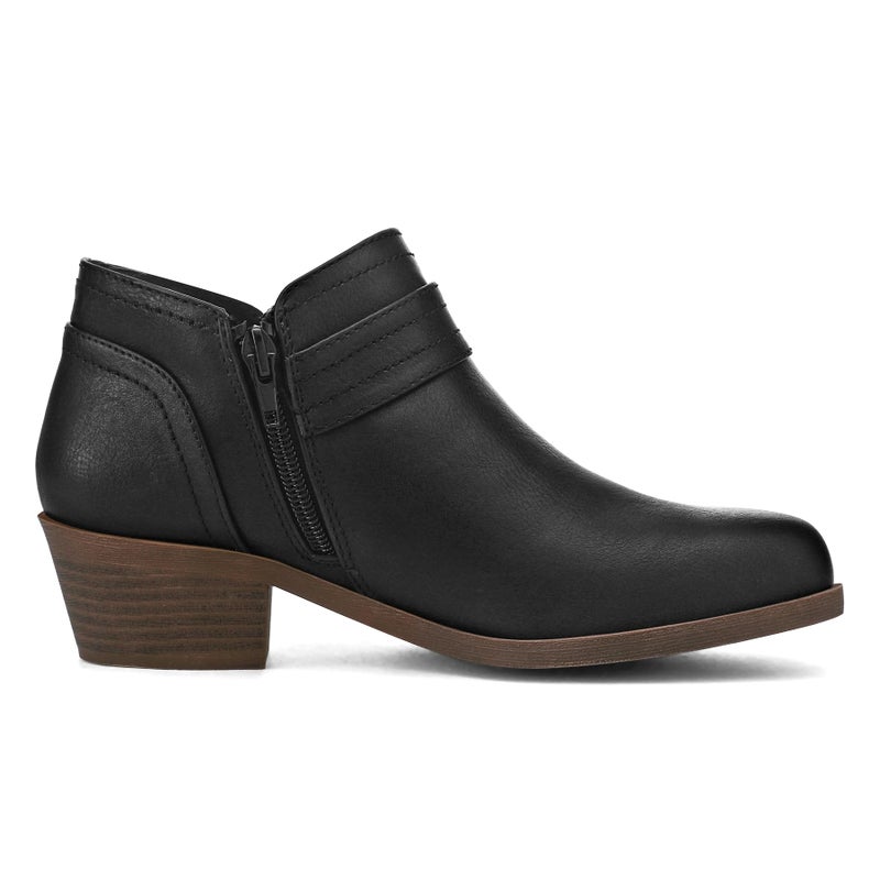 mysoft Women's Ankle Boots Low Chunky Stacked Heel Comfortable Round Toe booties with Side Zipper Shoes - Image 4