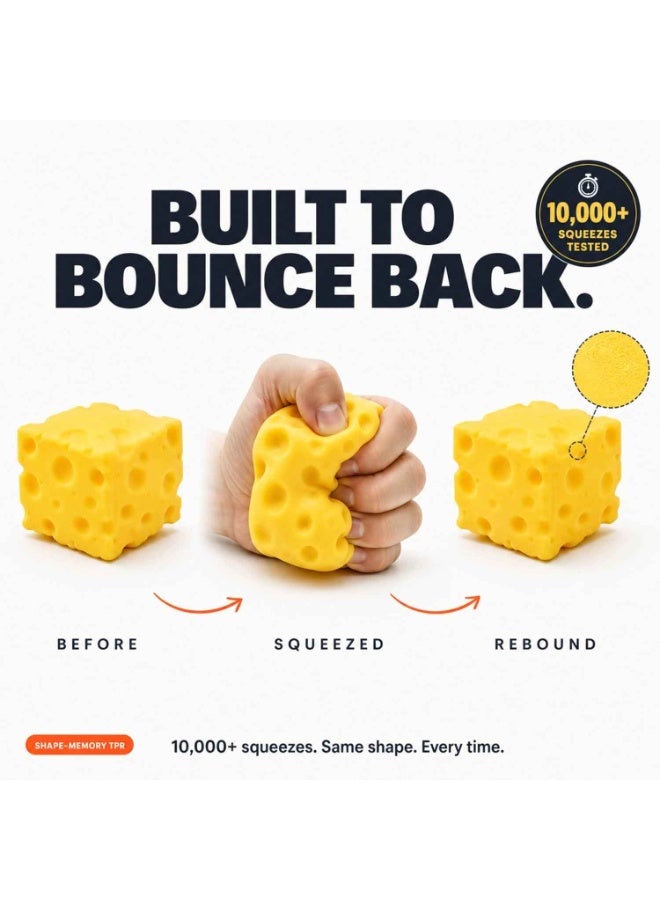 Squishy Swiss Cheese Stress Relief Toy,2PCS,11 cm/7cm,Soft Slow Rising Fidget Sensory Squeeze Ball for Adults Kids, Anxiety ADHD Autism Office Desk Toy, Cute Yellow Cheese Gift - Image 3