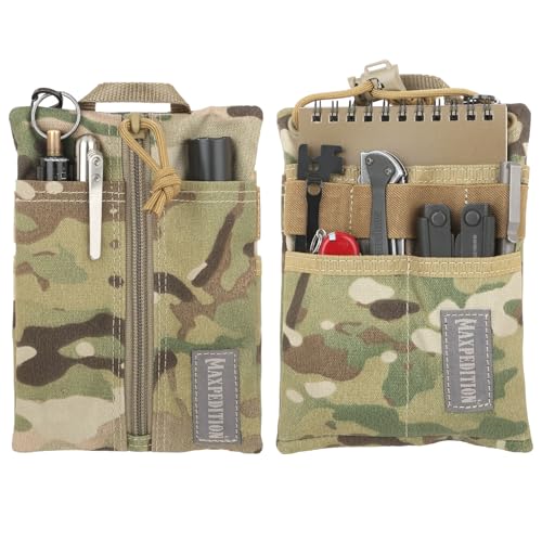MAXPEDITION Platy Pocket Organizer, Durable EDC Tool Pouch for Men, Neck Wallet with Paracord Lanyard, Holds Flashlight, Multitool, Pen, Notebook (Multicam, 5" x 7") - Image 1