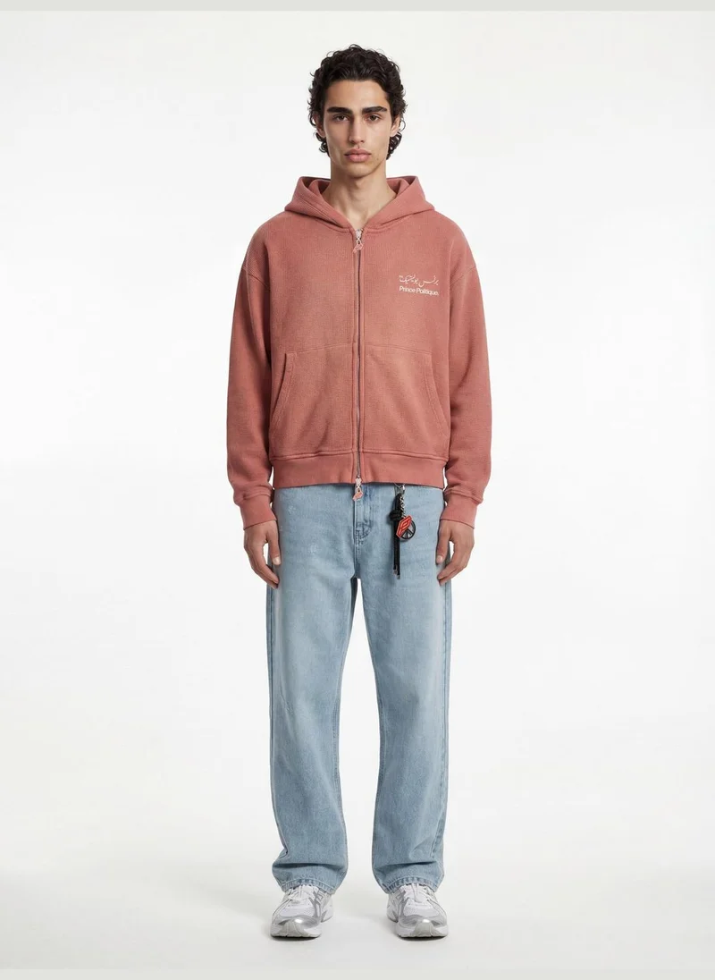 Party Waffle Cotton Zip-Through Hoodie
