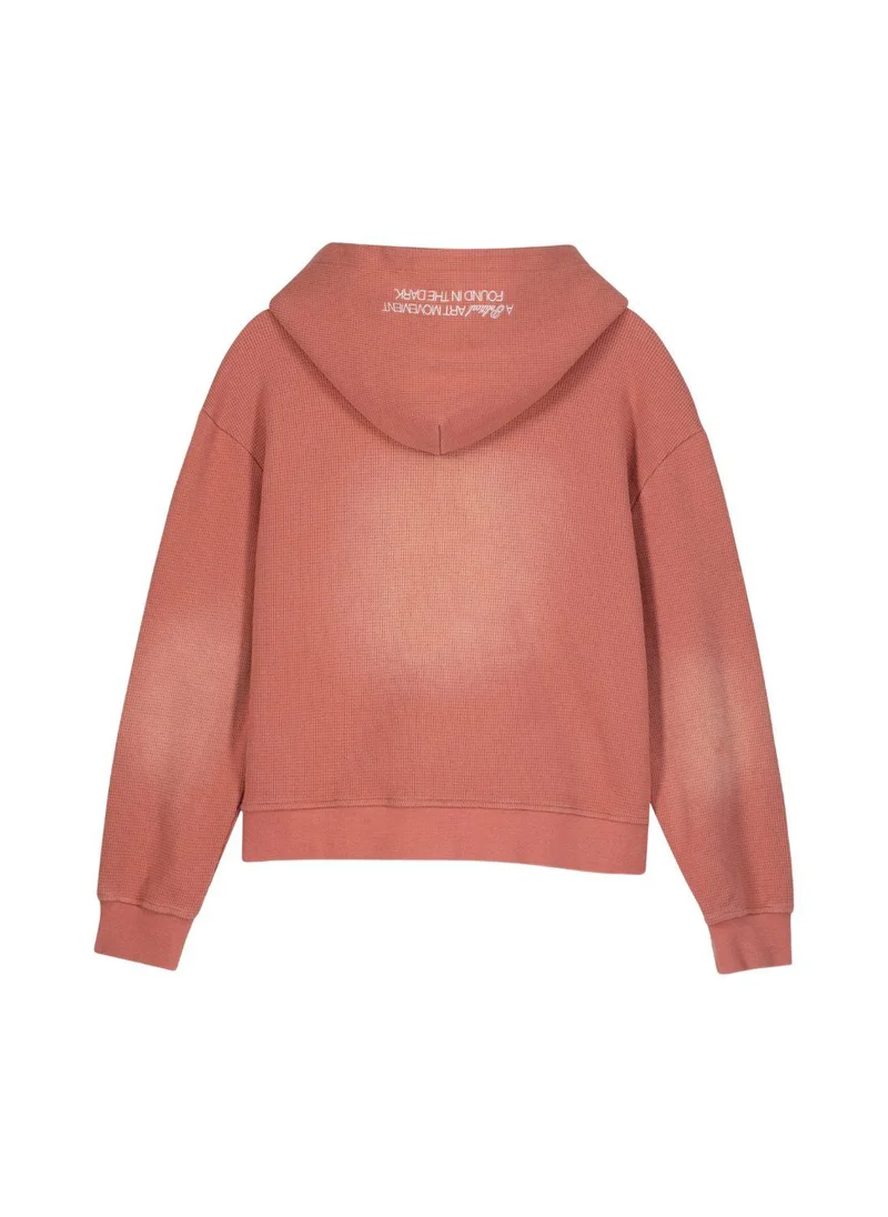 Prince Politique Dusty Pink Party Waffle Cotton Zip-Through Hoodie  | Best Price UAE