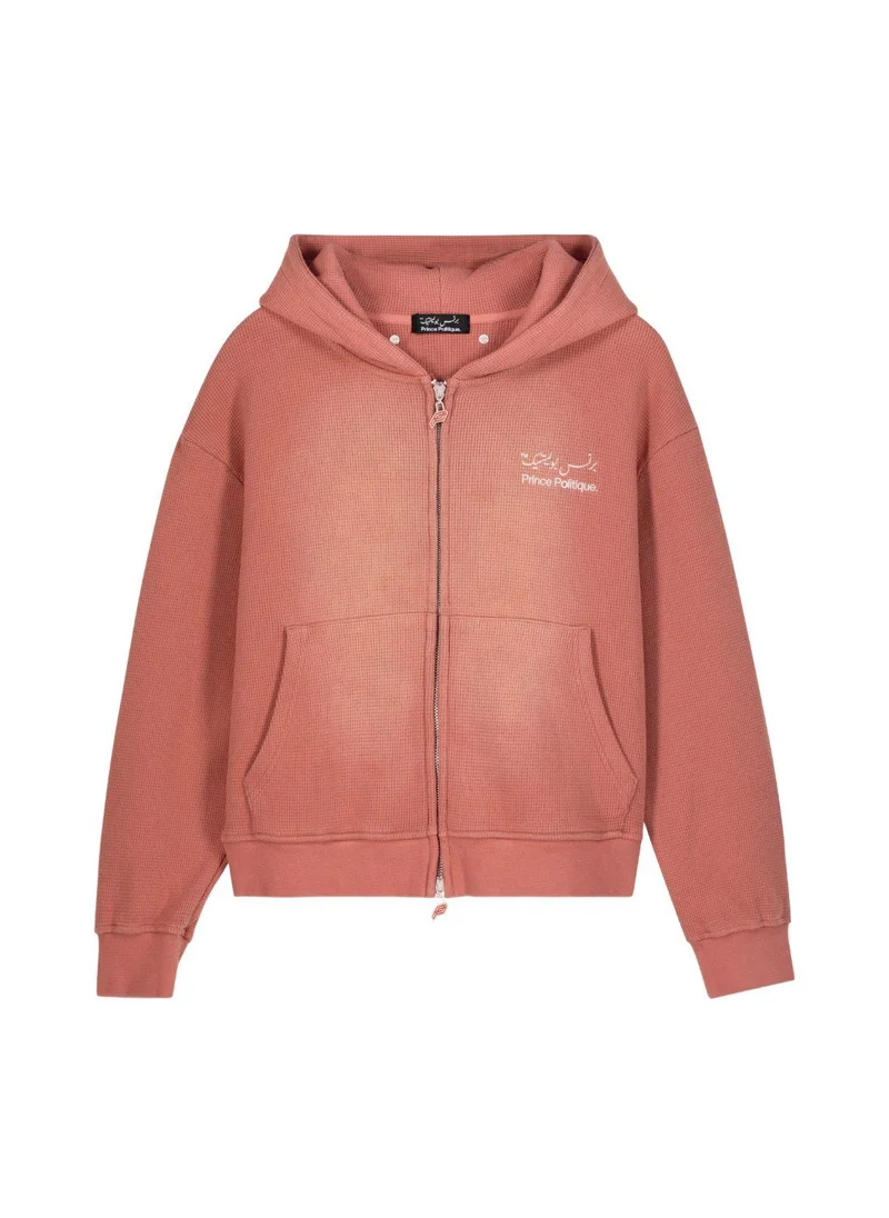 Prince Politique Party Waffle Cotton Zip-Through Hoodie