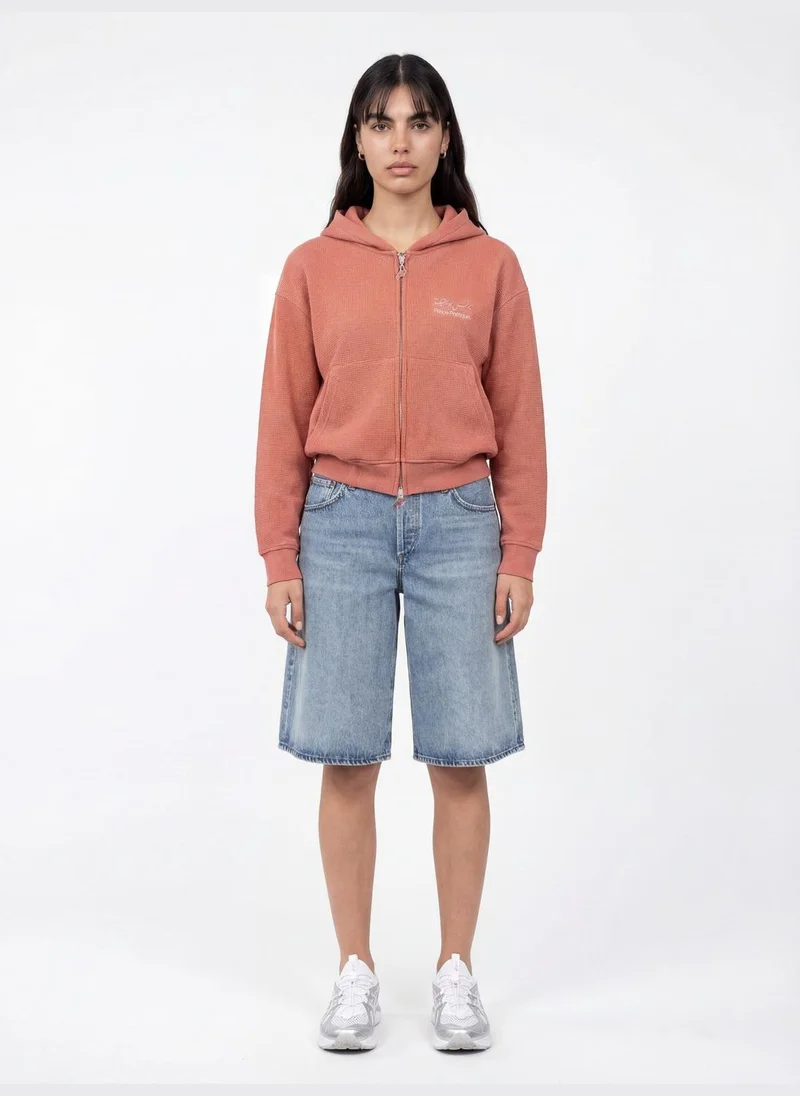 Prince Politique Dusty Pink Party Waffle Cotton Zip-Through Hoodie  | Best Price UAE