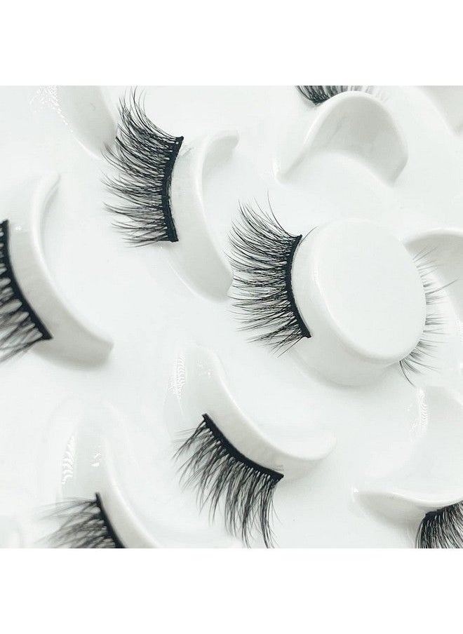 DAODER False Eyelashes Half Lashes Natural Look Wispy Mink Lashes Fluffy Fake Eye Lashes Pack 3D Cat Eye Lashes Pack 10 Pairs(Half Lashes Fluffy)  - Image 5