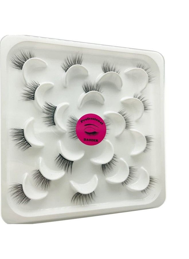 DAODER False Eyelashes Half Lashes Natural Look Wispy Mink Lashes Fluffy Fake Eye Lashes Pack 3D Cat Eye Lashes Pack 10 Pairs(Half Lashes Fluffy)  - Image 3