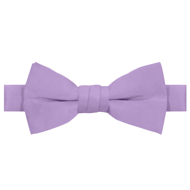 Jacob Alexander Boy's Kids Pretied Banded Adjustable Solid Color Bowtie - Lavender - Image 5