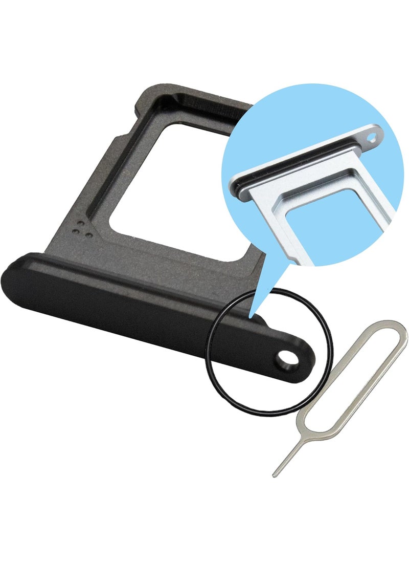 Mmobiel - MMOBIEL SIM Card Tray Compatible with iPhone 15 Pro15 Pro Max  SIM Slot Tray Holder  SIM Holder Replacement  Incl SIM Card Removal Tool and Waterproof Rubber Seal Ring  Black - Image 1