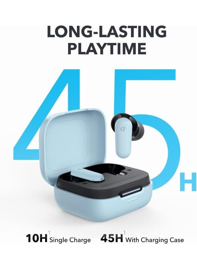 Soundcore R50i NC by Anker Noise Cancelling Earbuds, Strong and Smart Noise Cancelling, Powerful Bass, 45H Playtime, 2-in-1 Case and Phone Stand, IP54, Wireless Earbuds, Bluetooth 5.4, App Control Blue Blue - Image 3