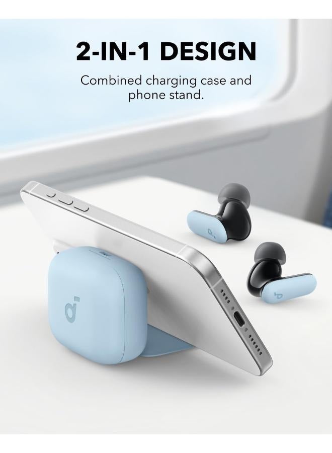 Soundcore R50i NC by Anker Noise Cancelling Earbuds, Strong and Smart Noise Cancelling, Powerful Bass, 45H Playtime, 2-in-1 Case and Phone Stand, IP54, Wireless Earbuds, Bluetooth 5.4, App Control Blue Blue - Image 2