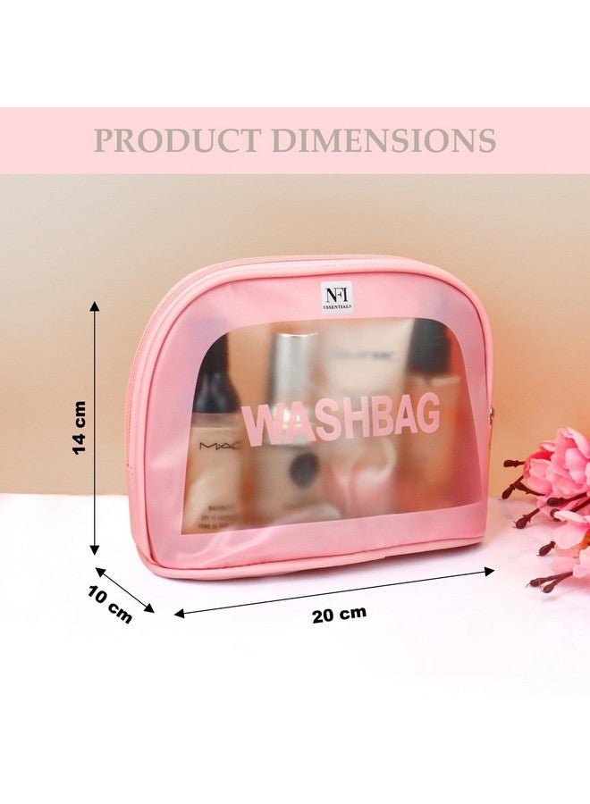 NFI essentials Semicircle Makeup Pouch for Women, Transparent Washbag Pouch Travel Makeup Bag Portable Carry Toiletry Storage Bag Cosmetic Organizer Bag Pouch for Girls - Image 5