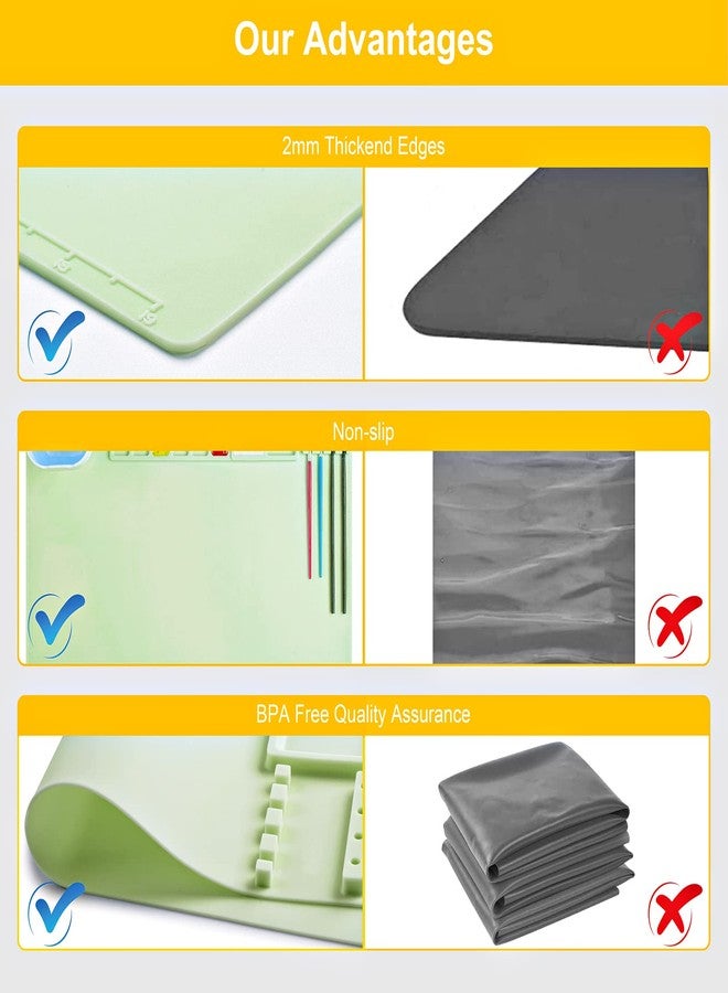 NancyL حصيرة الرسم السيليكونية من نانسي إل، حصيرة فنية سيليكونية مع كوب، حصيرة حرفية سيليكونية مع أداة تنظيف فرشاة الرسم، حصيرة فنان سيليكونية للأطفال هدية للرسم بالطين وإبداعاتهم اليدوية - Image 5