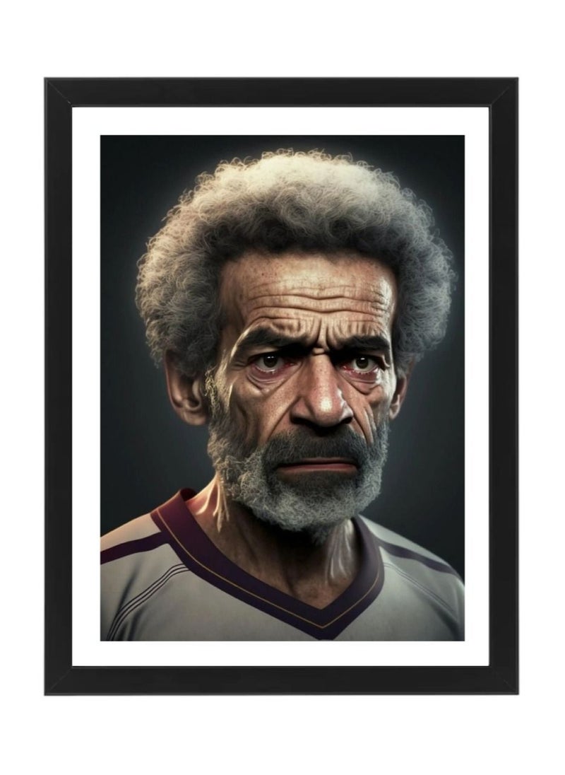 Mo Salah OLD AI Generated , Artificial Intelligence, Poster with Frame 30x40cm