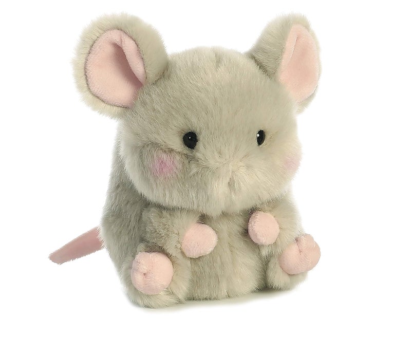 AuroraÂ® Playful Rolly Petâ„¢ Frisk Mouseâ„¢ Stuffed Animal - Compact Size for On-The-Go Fun - for Adults, Kids, Birthdays, and Anniversaries - Gray 5 Inches - Image 2