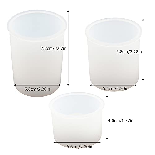 Wehous 3PCS Tealight Holder Mold Votive Candle Holder Resin Mold Cylinder Silicone Mould DIY Epoxy Resin Craft Jewelry Trinket Holder Tray for Party Wedding Home Decor - Image 2