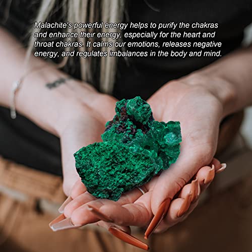 Apengshi Natural Malachite Crystal Stone 0.11-0.22lb Raw Malachite Stone Irregular Rough Malachite Mineral Specimen Original Shape Healing Crystal Gem Worry Relief Stress with Gift Box - Image 3