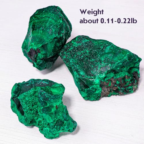 Apengshi Natural Malachite Crystal Stone 0.11-0.22lb Raw Malachite Stone Irregular Rough Malachite Mineral Specimen Original Shape Healing Crystal Gem Worry Relief Stress with Gift Box - Image 2