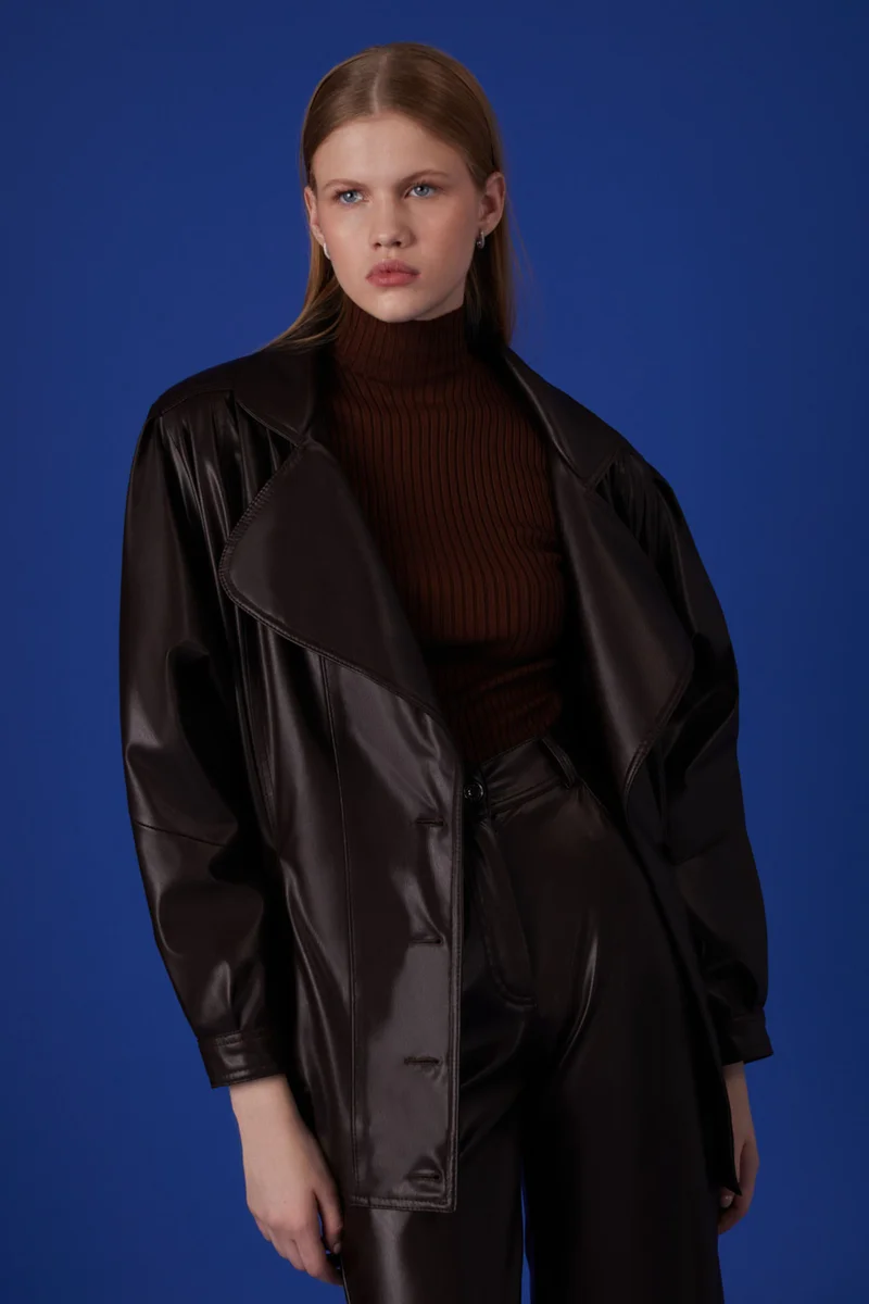 نوكتورن جاكيت جلد صناعي