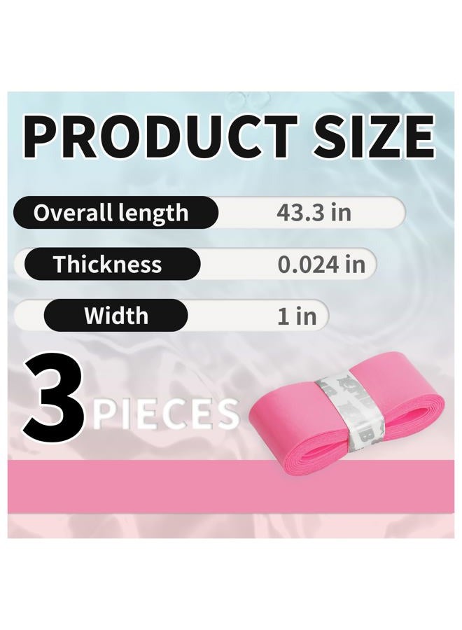 MBFISH Tennis Racket Grip Tape 3 Pack, Racket Grips Soft Racquet Overgrips for Tennis, Pickleball and Badminton - Thickness 0.024in Anti-Slip and Absorbent Tennis Grip Tape Set (Peach Pink) - Image 2