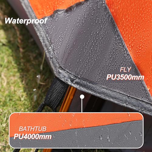camppal 1 Person Tent for Camping Hiking Mountain Hunting Backpacking Tents 4 Season Resistance to Windproof Rainproof and Waterproof - Image 3