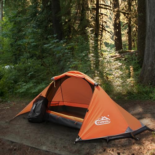 camppal 1 Person Tent for Camping Hiking Mountain Hunting Backpacking Tents 4 Season Resistance to Windproof Rainproof and Waterproof - Image 2