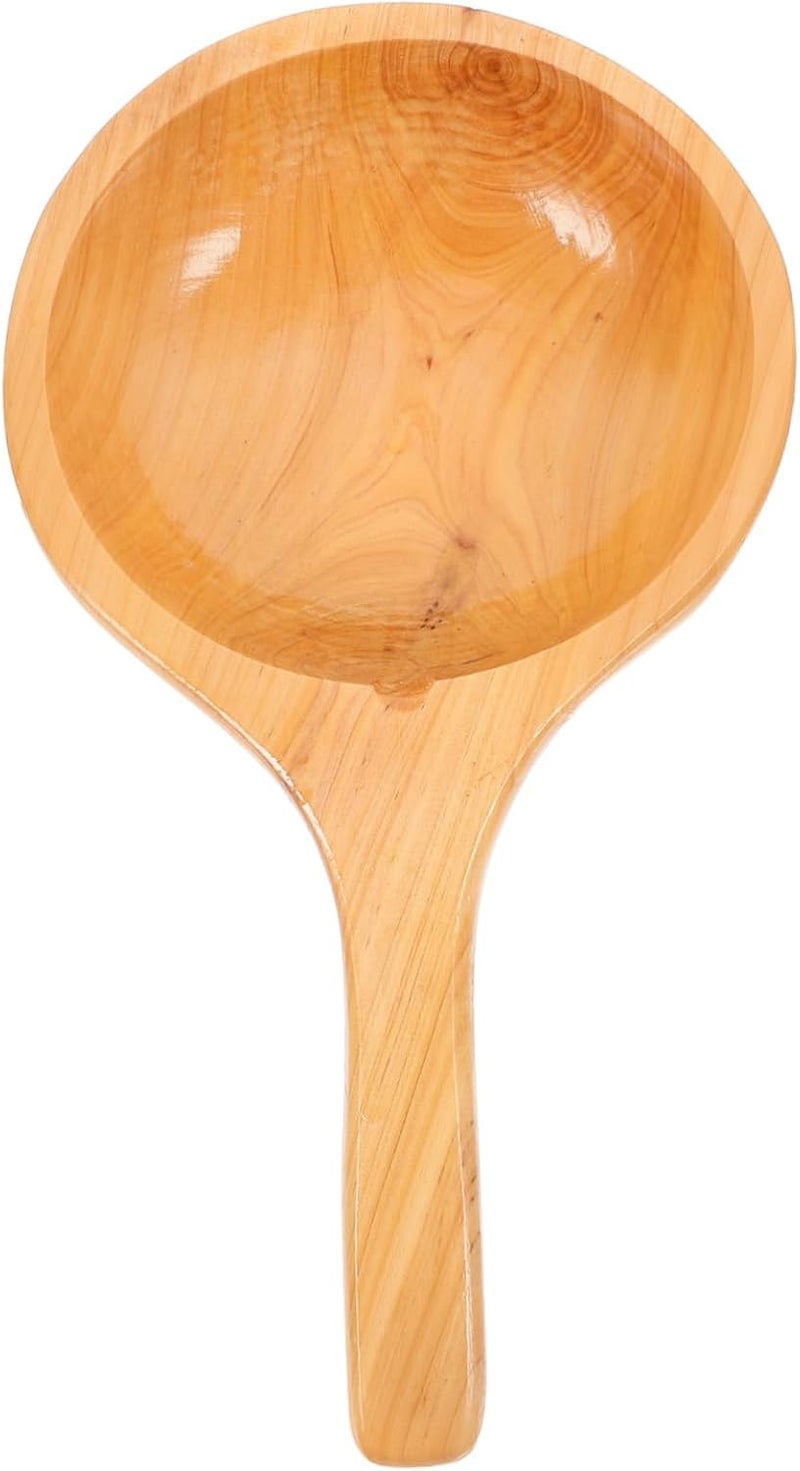 YARNOW Wooden Bathing Ladle for Sauna Room and Kitchen Portable Water Scoop Multipurpose Wood Utensil for Bathing and Cooking Convenient Water Ladle for Boys and Girls and Adults - Image 1