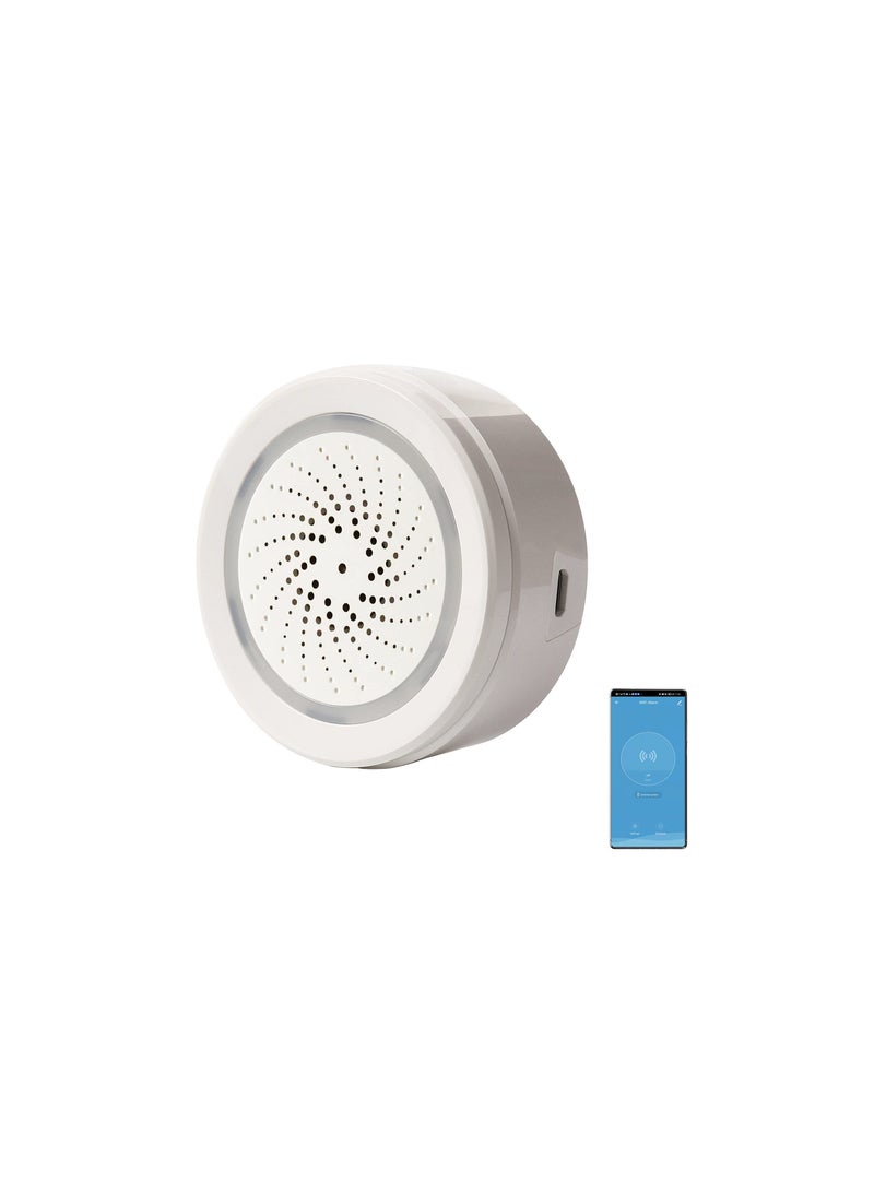 Zikra Smart Wi-Fi Siren Alarm, Wireless Alarm, Burglar Alarm with Sound and Light, 100dB Sounder, Tuya App Control, No Hub Required, for House, Apartment, Compatible with Alexa, Google Assistant(1 Pack) - Image 1