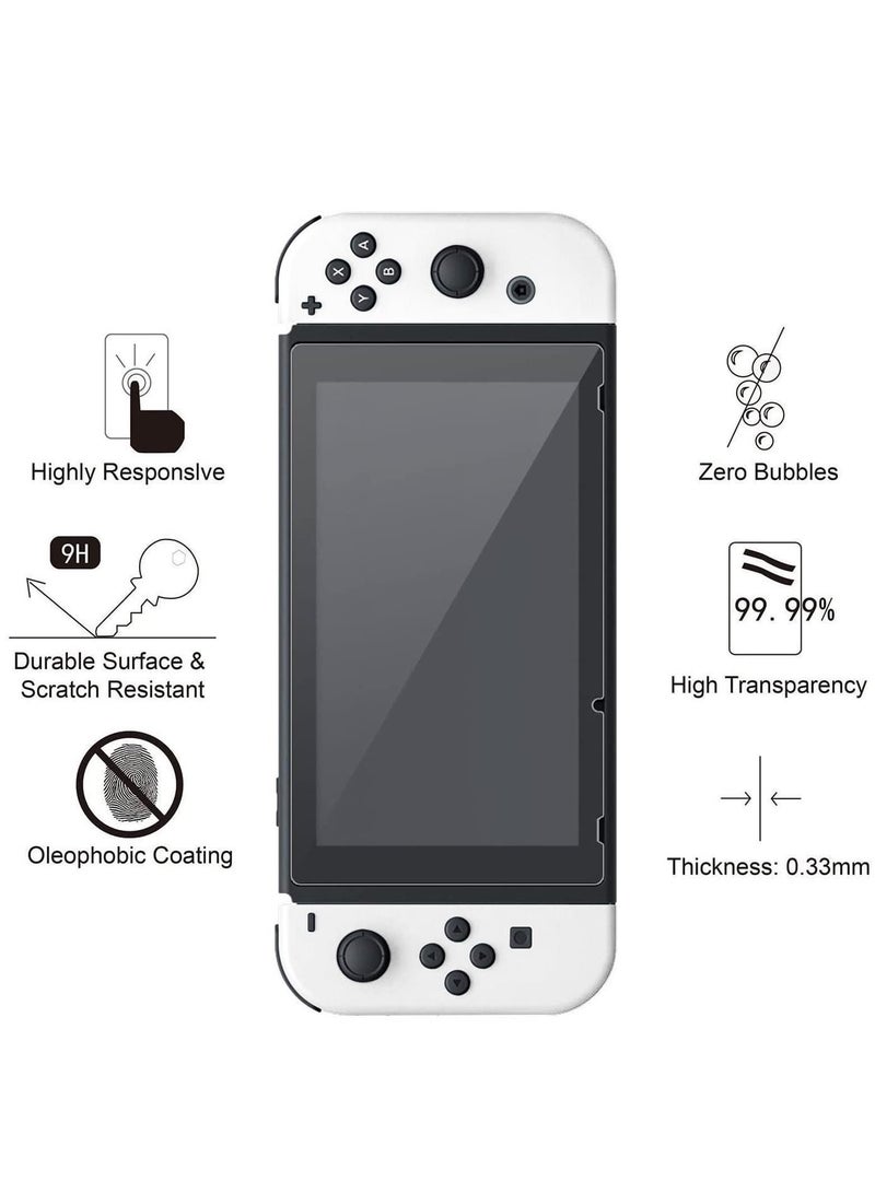 12 PCS Set, Carrying Case for Nintendo Switch OLED Console, Portable Travel Carry Case, Include Screen Protector, Protective Cover Case, Data Cable, Kickstand and Thumb Grip Caps - Image 2