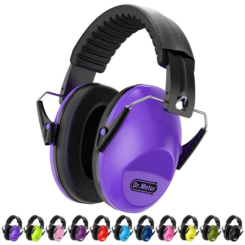 Drmeter Ear Muffs for Noise Reduction EM100 SNR274 Kids Ear Protection with Adjustable Headband Kids Noise Cancelling Headphones for Monster Truck Concerts Fireworks and Air Shows Purple
