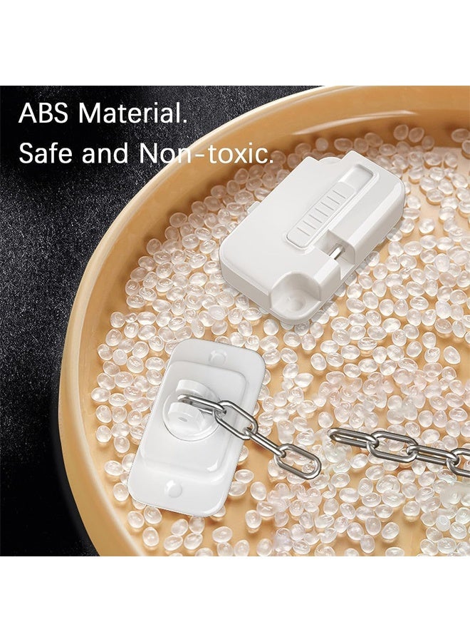 DUNISO 2Pcs Window Locks, Child Safety Heavy Refrigerator Lock，Adjustable Sliding Safety Window Locks, No Drill,Easy to Install，for Refrigerator, Cabinets, Closets, Drawers, Window，White - Image 3