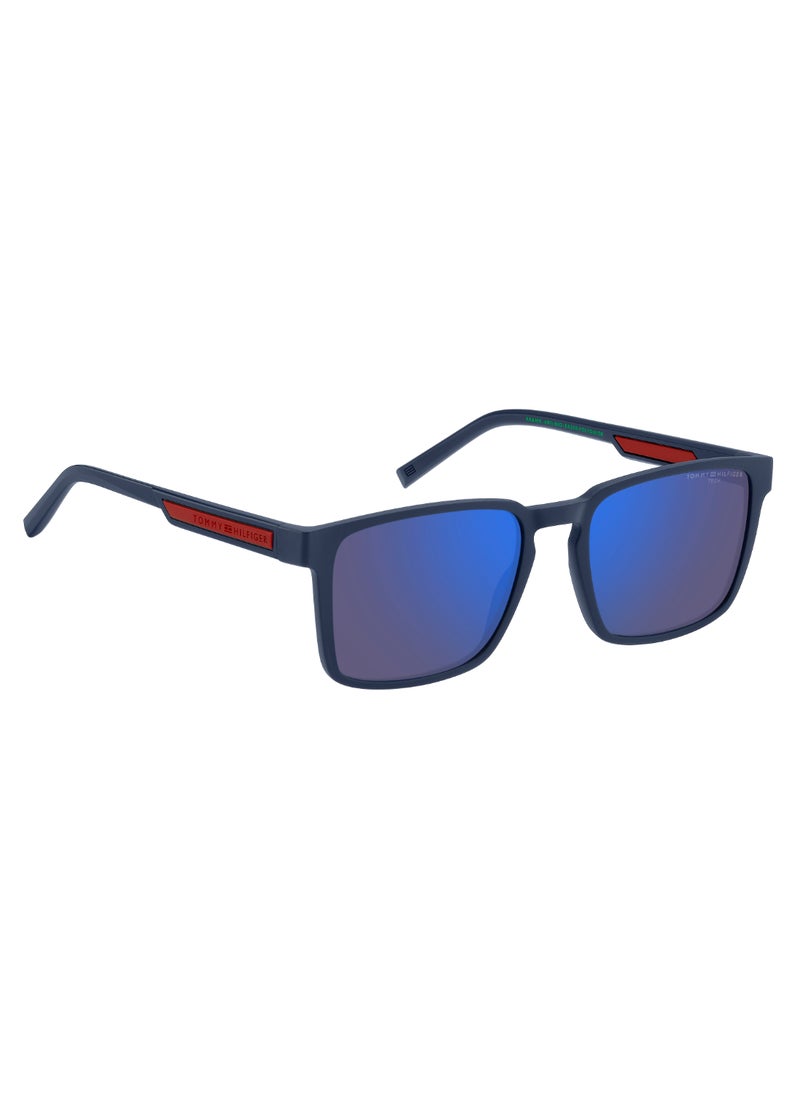 TOMMY HILFIGER Men's UV Protection Rectangular Shape  Sunglasses TH 2088/S BLUE 44 - Lens Size: 43.8 Mm - Mtt Blue M  - Image 2