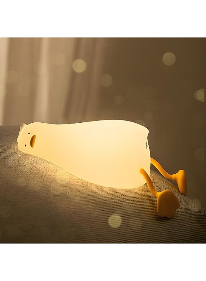 مصباح ليلي بطة LED للأطفال، قابل للتعتيم بـ 3 مستويات وقابل لإعادة الشحن عبر USB، مصباح بجانب السرير على شكل حيوان لطيف - Image 1