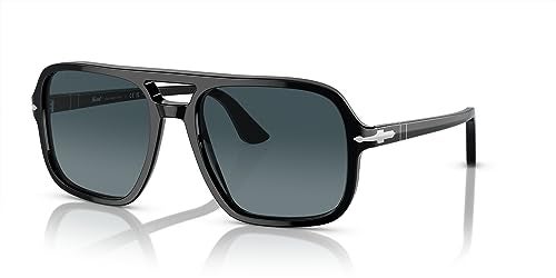 Persol Men's PO3328S Polarized Aviator Sunglasses, Black, 58 mm - Image 2